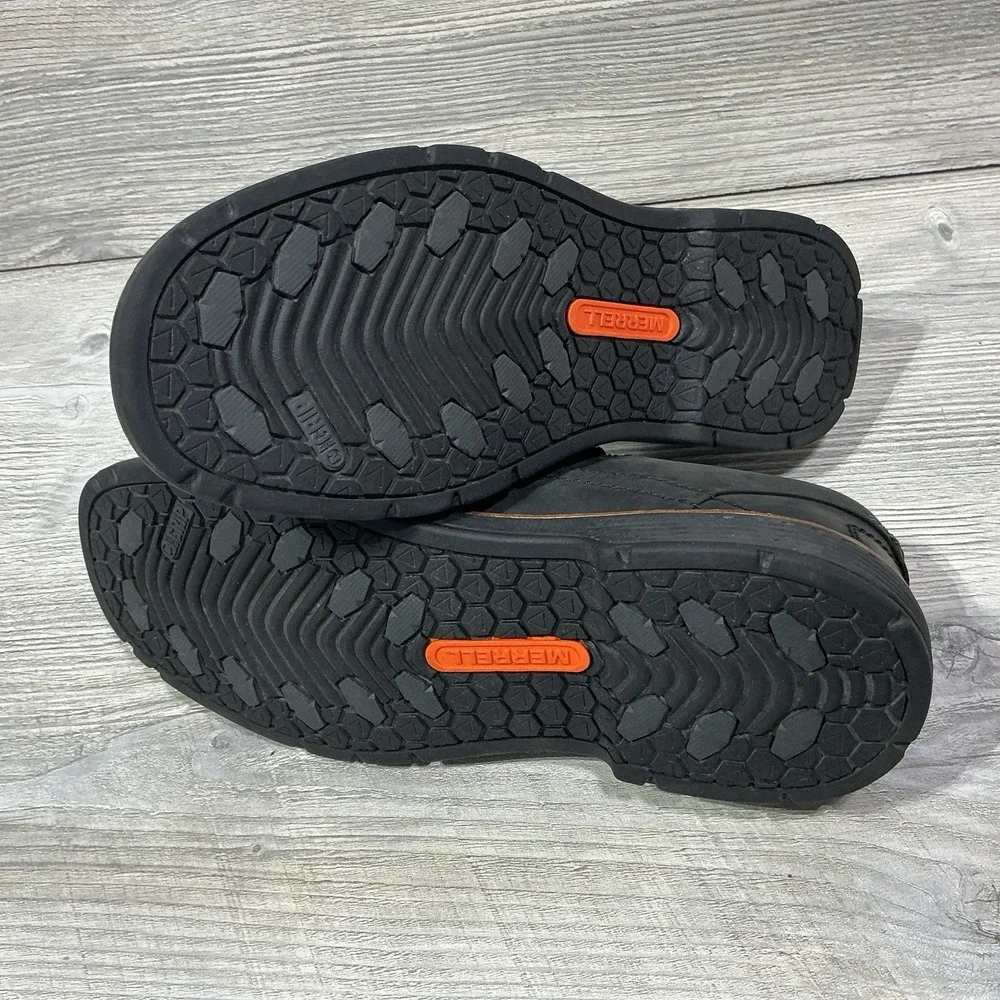 Merrell Realm Moc Shoes Mens 8 Slip On Round Toe Comfort Low Top J42149 Black